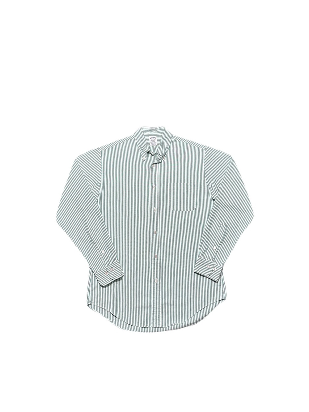 Brooks Brothers Stripe Original Polo Shirt Made in USA Made Green Hickory